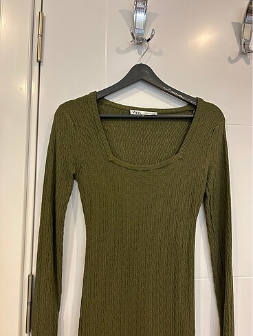 Zara uzun triko elbise - Görsel 5