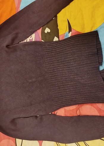 Mor V Yaka Düğmeli İnce Triko Hırka - Görsel 4