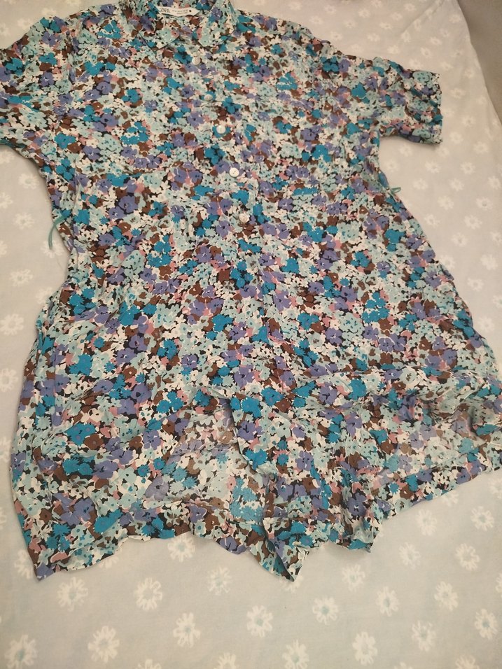 Bohem Çok Renkli Düğmeli Kısa Kollu - Görsel 3