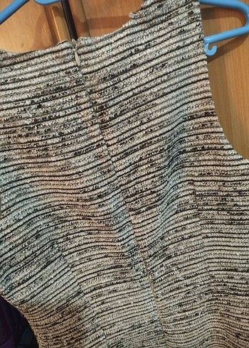 Gri Bohem Örgü Midi Elbise - Görsel 3