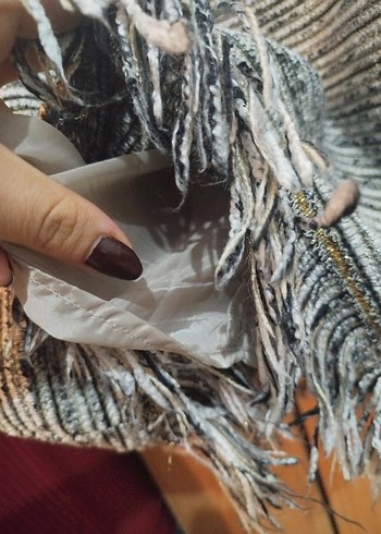 Gri Bohem Örgü Midi Elbise - Görsel 5