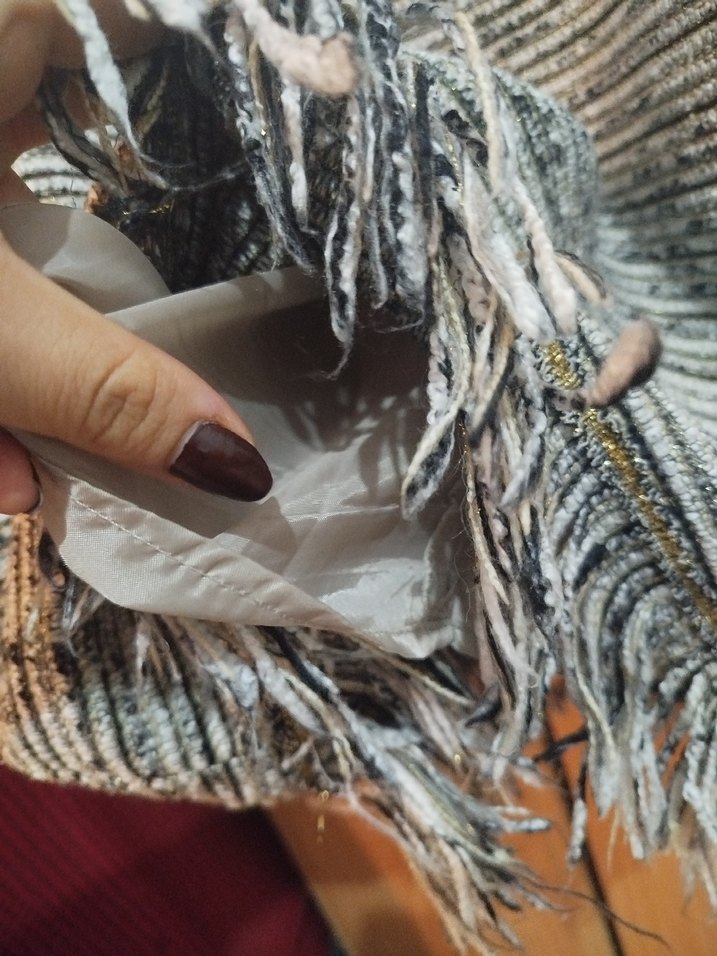 Gri Bohem Örgü Midi Elbise - Görsel 5