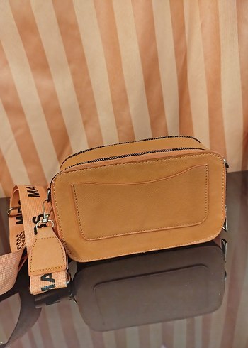 Kahverengi Deri Kadın Çapraz Çanta UBS Baskılı - Görsel 2