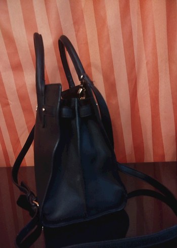 Klasik Siyah Deri Kadın Çanta - Görsel 4