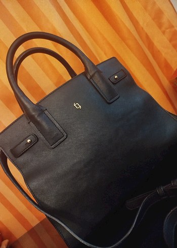 Klasik Siyah Deri Kadın Çanta - Görsel 2