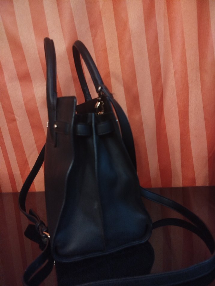 Klasik Siyah Deri Kadın Çanta - Görsel 4