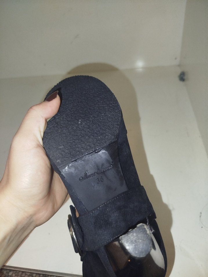 Siyah Süet Tokalı Topuklu Kadın Bot - Görsel 4