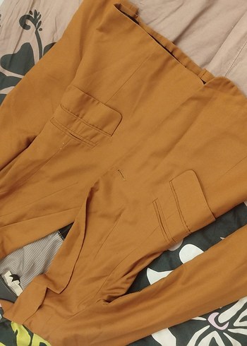 Düğmeli Kahverengi Süet Kadın Blazer - Görsel 2