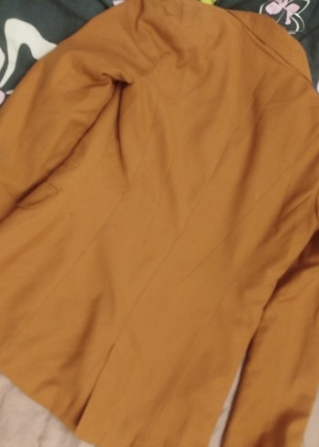 Düğmeli Kahverengi Süet Kadın Blazer - Görsel 5