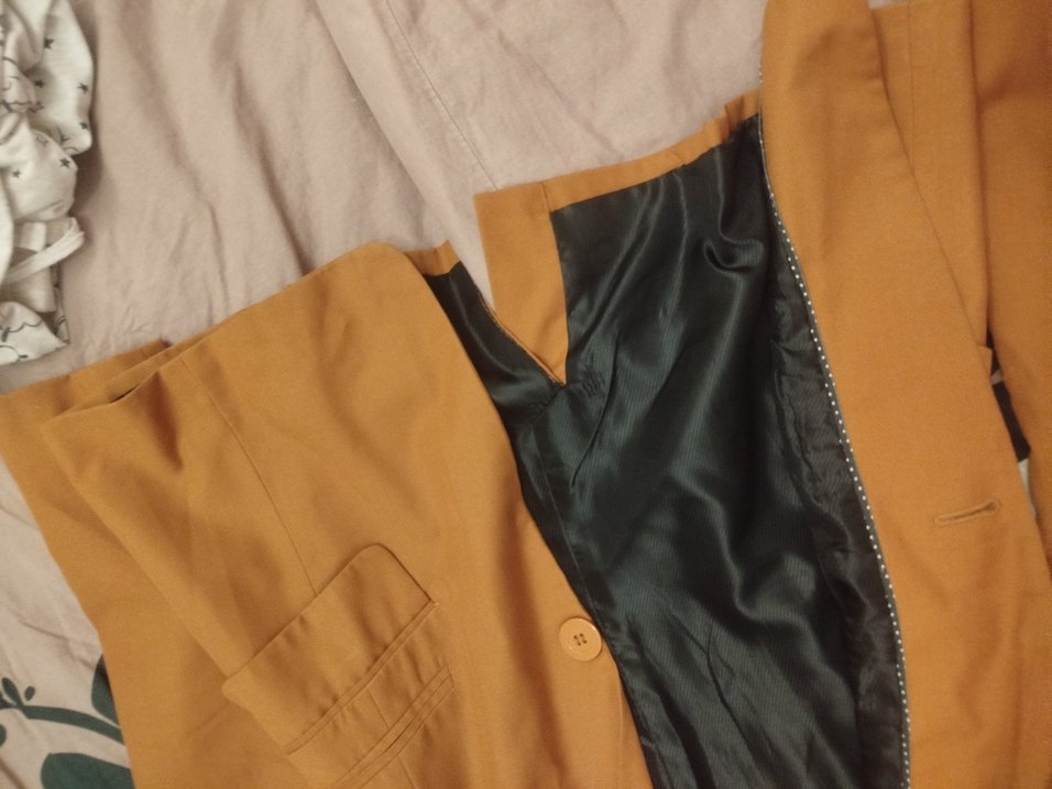 Düğmeli Kahverengi Süet Kadın Blazer - Görsel 4