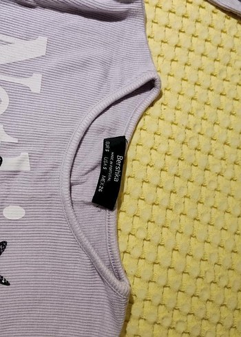 Bershka Mor Baskılı Uzun Kollu Kız Tişörtü