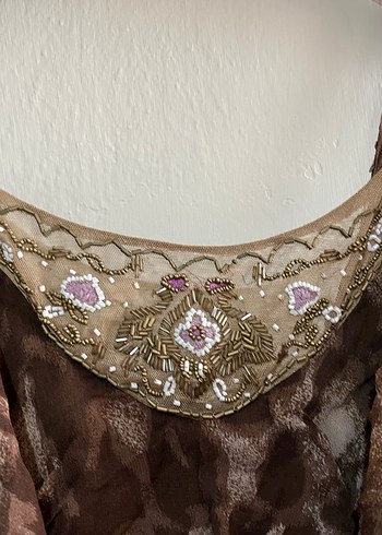 m Beden kahverengi Renk Mango vintage leoparlı elbise