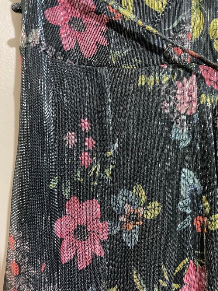 Askılı Çiçek Desenli Uzun Şifon Elbise - Görsel 2