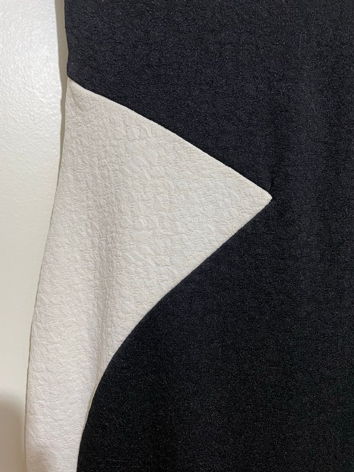 Siyah Beyaz Uzun Elbise - Görsel 2