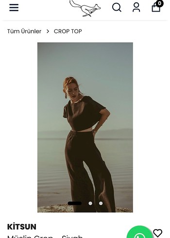 Siyah Kadın Müslin Crop Top - Görsel 3