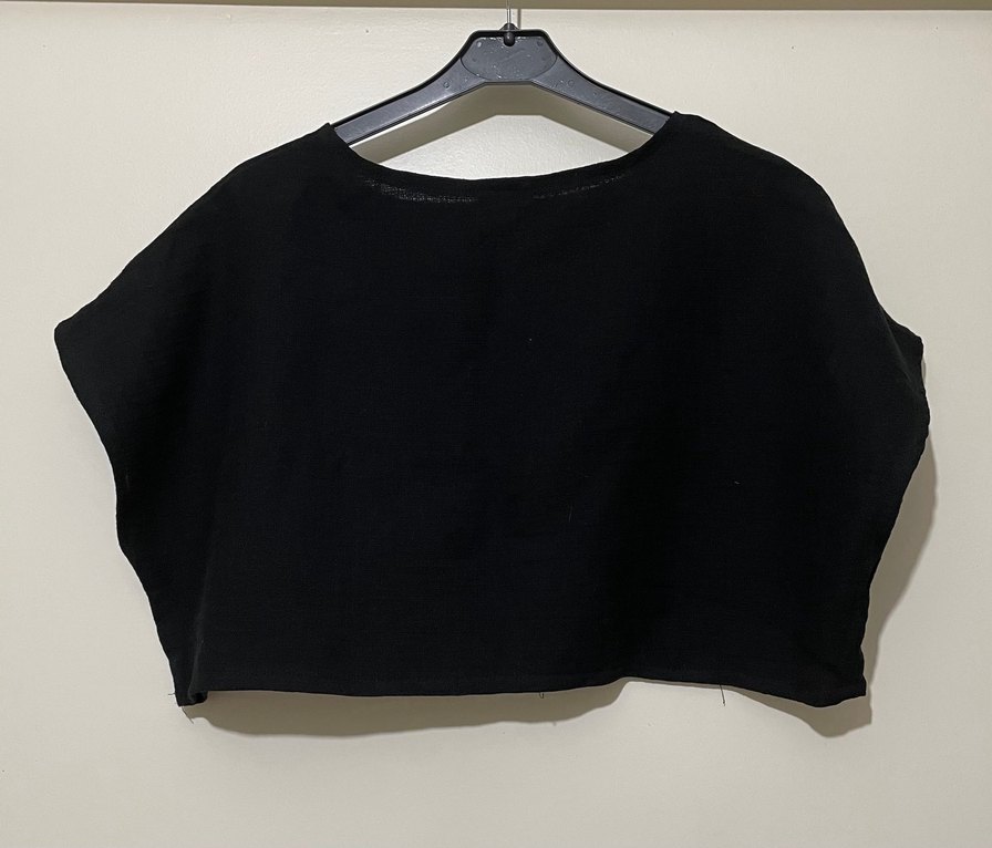 Siyah Kadın Müslin Crop Top - Görsel 2