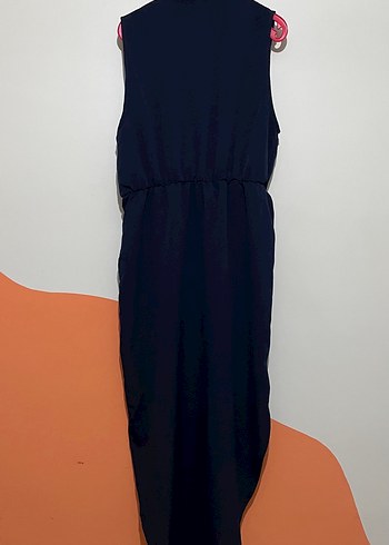 Kadın Lacivert Yırtmaçlı Uzun Günlük Elbise - Görsel 3