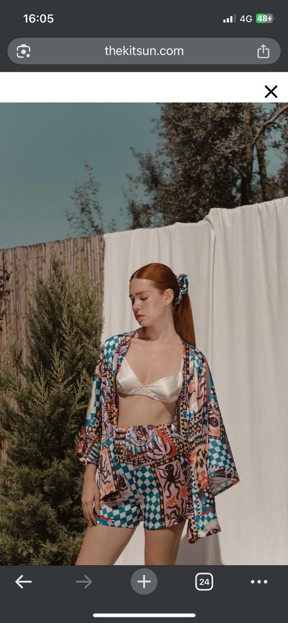 Çok Renkli Saten Şort - Görsel 2