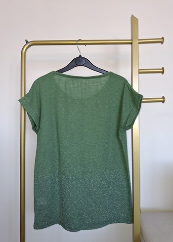 s Beden yeşil Renk Mavi Marka Yeşil Kısa Kollu Kadın T-shirt