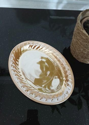 eskilerden vintage antika sarı kayık tabak