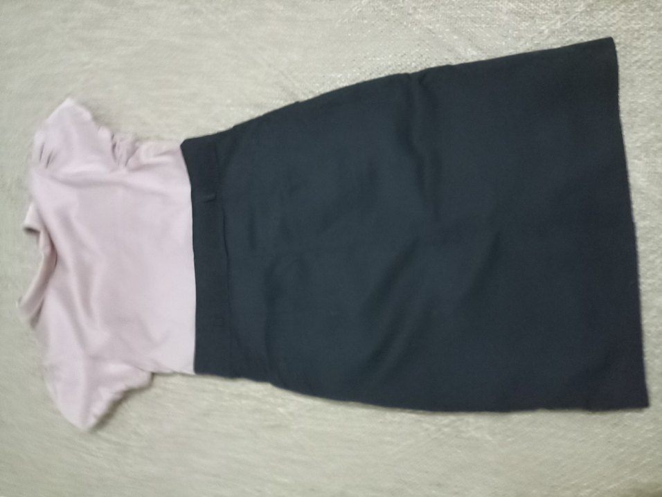 Pembe Pilili Kısa Kollu Ofis Elbisesi - Görsel 5