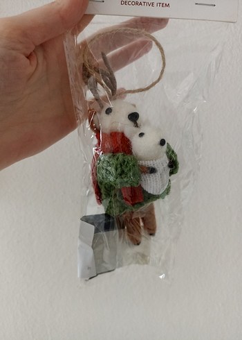 Renkli Yılbaşı Geyik Peluş ağaç süsü - Görsel 3