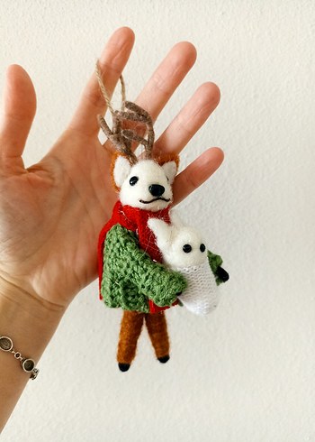 Renkli Yılbaşı Geyik Peluş ağaç süsü - Görsel 5