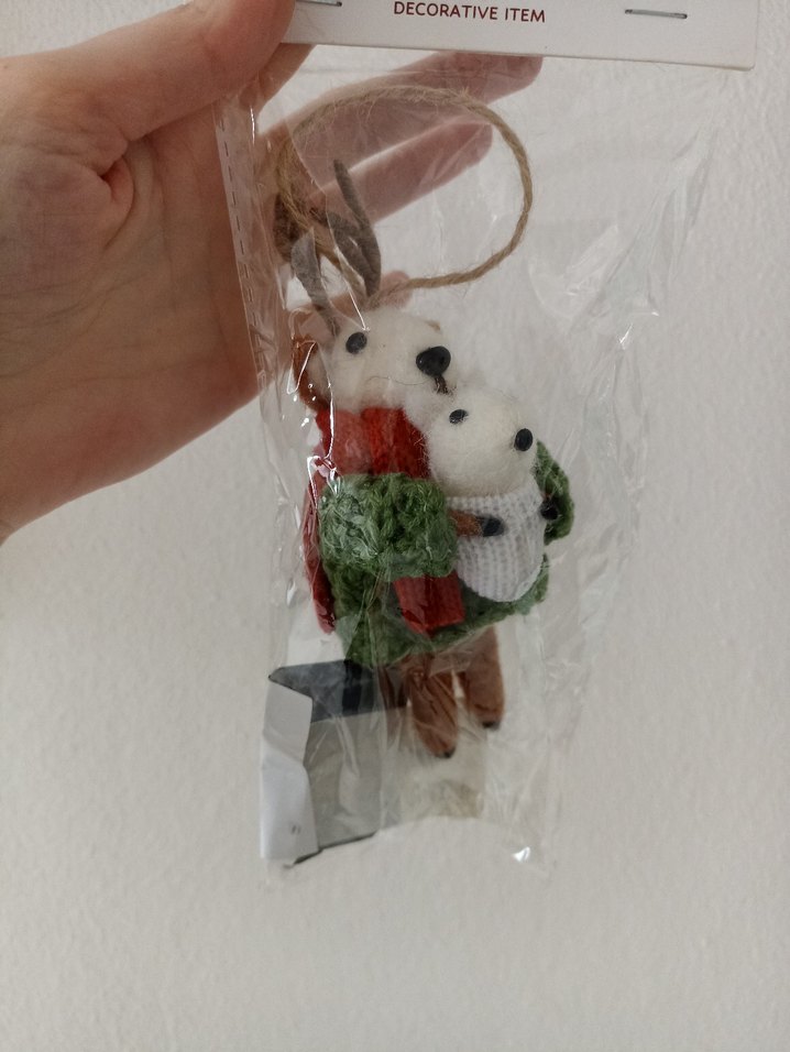 Renkli Yılbaşı Geyik Peluş ağaç süsü - Görsel 3