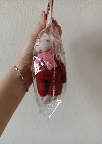 Kırmızı Elbise Giyen Peluş Fare Süs - Görsel 5