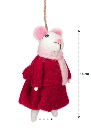 Kırmızı Elbise Giyen Peluş Fare Süs - Görsel 2