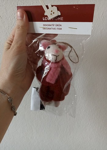 Kırmızı Elbise Giyen Peluş Fare Süs - Görsel 3
