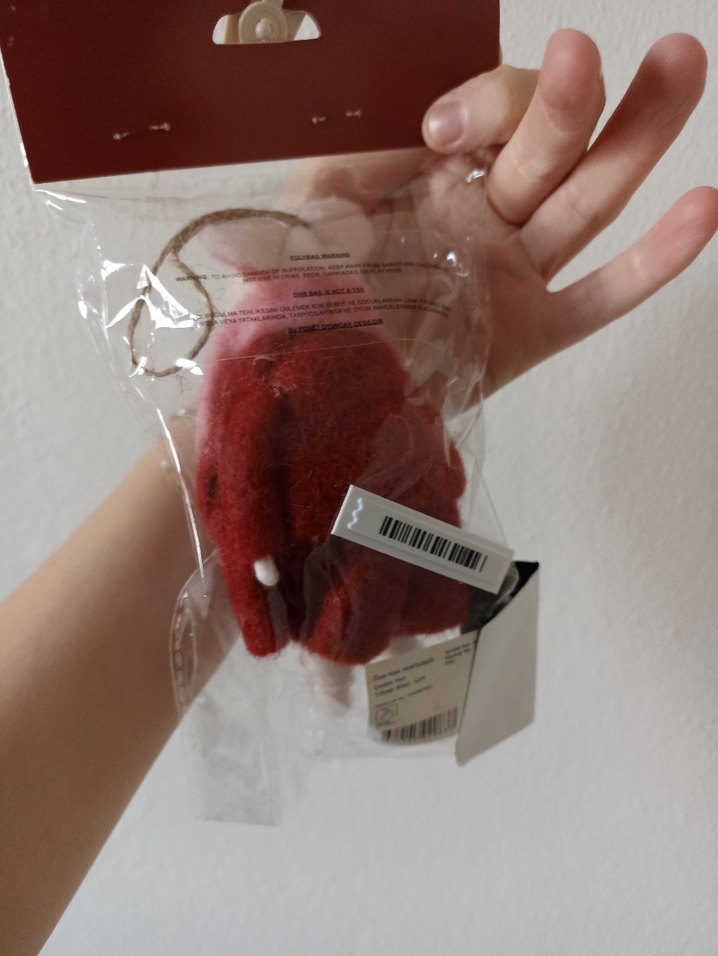 Kırmızı Elbise Giyen Peluş Fare Süs - Görsel 4