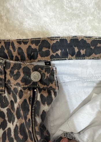 Kahverengi Leopar Desenli Kadın Kumaş Pantolon - Görsel 3