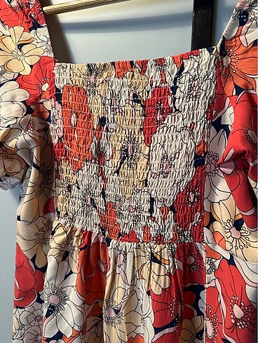 Çiçekli Orta Boy Elbise - Görsel 5