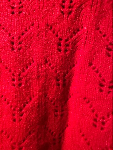 Kırmızı yün kazak - Görsel 2