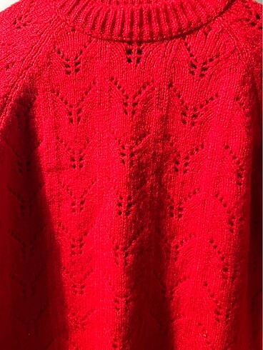 Kırmızı yün kazak - Görsel 6