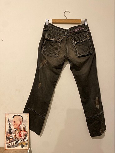 Diğer Vintage Kadın Düşük Bel Füme Pantolon