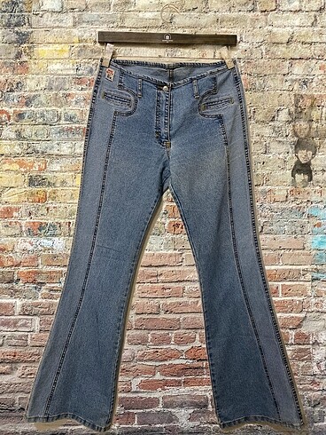 Vintage Kadın İspanyol Paça Kot Pantolon
