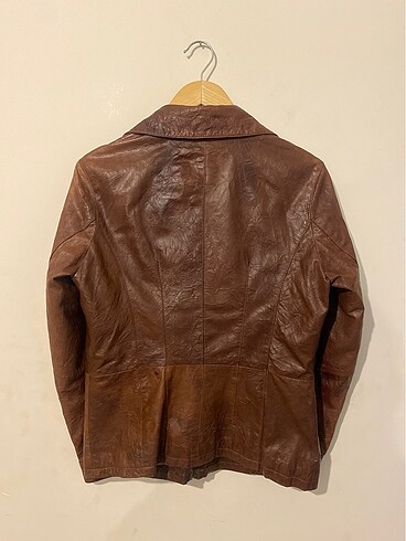 Gianni Versace Vintage Unisex Kahverengi Deri Ceket