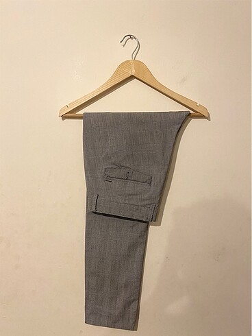 Vintage Erkek Gri Klasik Pantolon