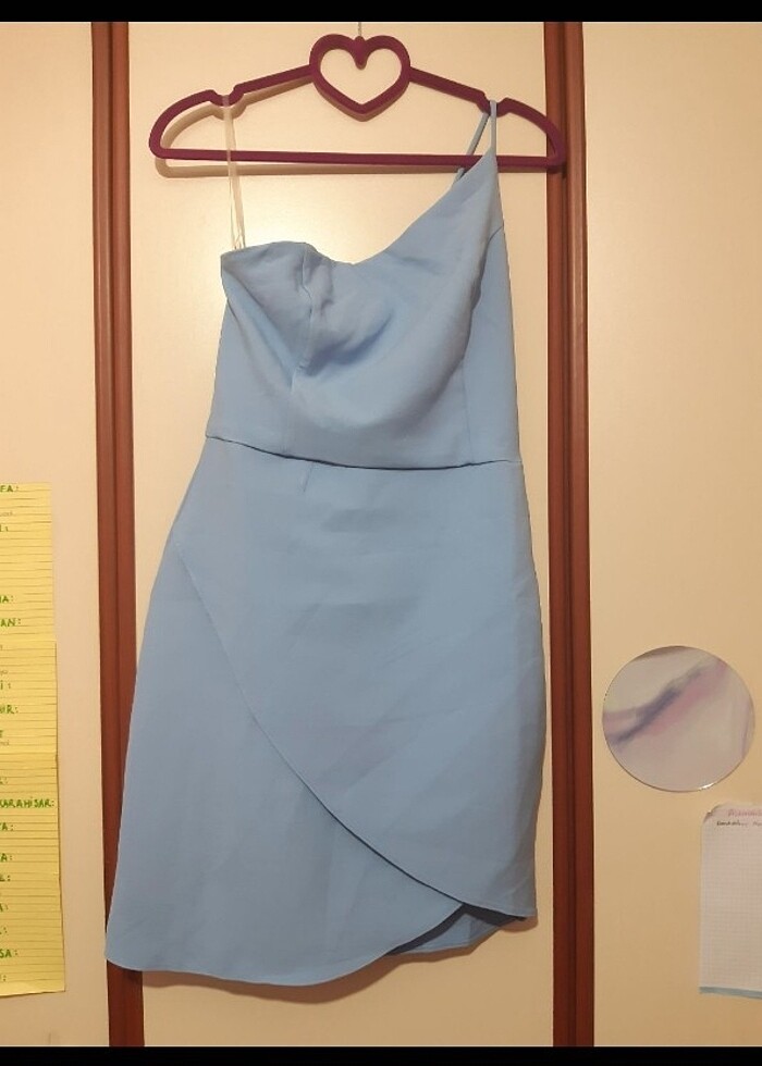 BEBEK MAVİSİ GECE ELBİSESİ - Görsel 3