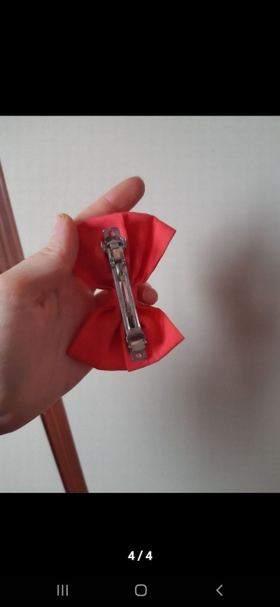 Kırmızı Sentetik Kumaş Fiyonk - Görsel 4