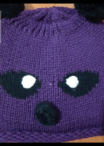 Mor  Örme Çocuk Bere - Görsel 3