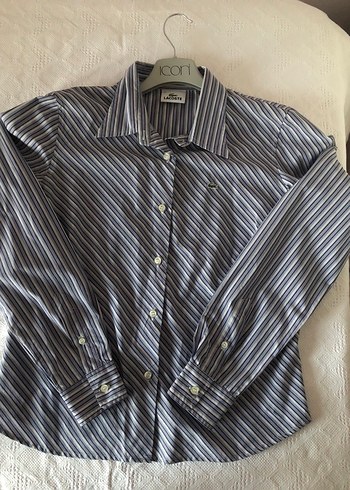 Lacoste Çizgili mavi Uzun Kollu kadın Gömlek