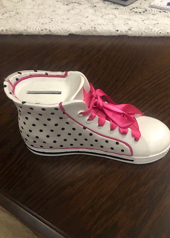 Puantiyeli Fiyonklu Kız Çocuk Spor Ayakkabı kumbara - Görsel 2