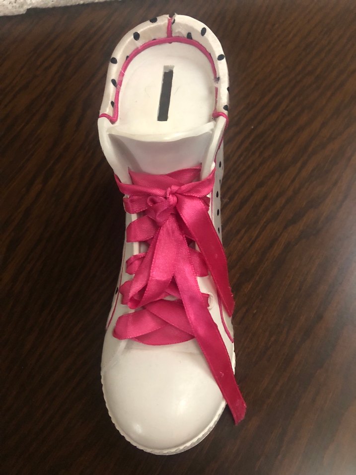 Puantiyeli Fiyonklu Kız Çocuk Spor Ayakkabı kumbara - Görsel 5