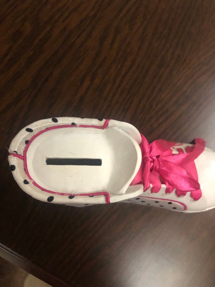 Puantiyeli Fiyonklu Kız Çocuk Spor Ayakkabı kumbara - Görsel 3