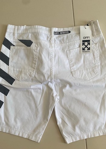 Off-White Beyaz Pamuklu Erkek Şort