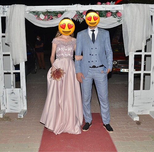 s Beden pembe Renk Abiye