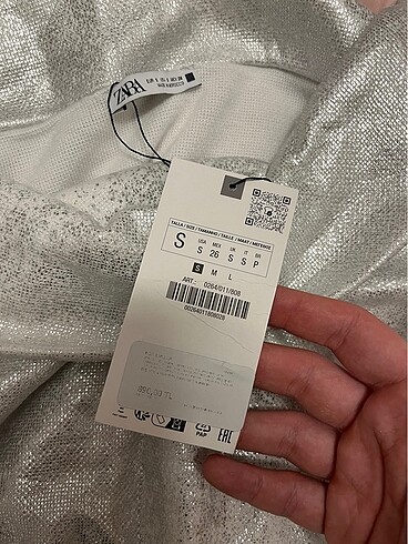36 Beden gri Renk Zara Omzu Açık Bluz